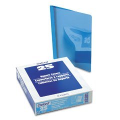 Oxford 55801 Clear Front Report Covers with Light Blue Leatherette Back, 25 per Box