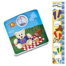 Health o meter HAB025-67 Kid's Teddy Bear Design Dial Scale w/Growth Chart