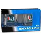 Miami Hurricanes 9 oz Rocks Glass