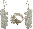 Silver Jewelry for Women Earrings and Ring Set(ers046)