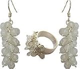 Silver Earrings and Ring Jewelry Set with Rainbow Gemstone Handmade Jewelry From India(ers046)