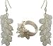Silver Earrings and Ring Jewelry Set with Rainbow Gemstone Handmade Jewelry From India(ers046)
