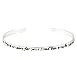 Sterling Silver A True Friend Reaches For Your Hand But Touches Your Heart Cuff Bracelet