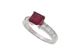 Sterling Silver Princess Cut Ruby CZ Solitaire Ring