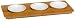 Pomerantz Bamboo Serving Tray with 3 Ceramic Serving Bowls