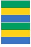 2 Gabon Gabonese Flag Stickers Decal Bumper Window Laptop Phone Auto Boat Wall