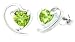 Heart Shape Peridot Earrings Sterling Silver