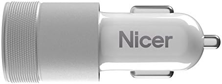 Nicer Universal Car Charger with outputs 5V 3.1A ,2 USB port compatible with iPhone 7 / 6s / 6 / 7 plus / 6s plus / 6 plus, ipad , Galaxy S7 / S6 / S6 Edge / Edge+ , Note 5 and more devices , White