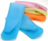 SiliconeZone Pair Of Oven Mitts, Translucent Pink