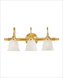 3 Light Bath Bar - Polished Brass Finish : GL764 Glass Sold Separately
