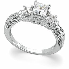 14K White Gold Diamond Bridal Engagement Ring (1.13 ctw, G-H, SI1) by