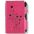 Flip Notes Metal Notepad w/ Pen - Raspberry Hummingbird