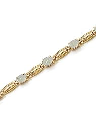 14K Yellow Gold Oval Opal Bracelet