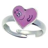 Pixi Bijoux - Bague argentée - Barbapapa : Coeur rose