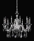 Black Chrome Black/Clear Diamond Chandelier 10Lt - 328-10-BLK/CLR