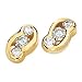 14K Yellow Gold Created Moissanite 3 Stone Earring