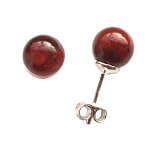 Sterling Silver 925. Genue Amber Ball Earrings 8mm