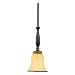 Quoizel EY1507SE Emily 52-Inch Rod Hung Piccolo Pendant with Amber Art Glass with Black Edging, Stonehedge Finish