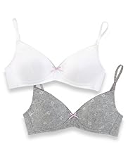 2 Pack Angel Floral Embroidered Non-Wired A-C Bras
