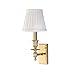Ludlow 1-Light Wall Sconce - Polished Brass Finish with Off White Faux Silk Shade