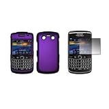 Purple Rubberized Snap-On Cover Hard Case Cell Phone Protector and Crystal  ....