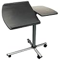 Split-Top Laptop Caddy! Portable Adjustable Rolling Computer Desk (Black/Silver)