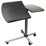 Split-Top Laptop Caddy! Portable Adjustable Rolling Computer Desk (Black/Silver)