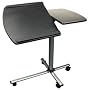Split-Top Laptop Caddy! Portable Adjustable Rolling Computer Desk (Black/Silver)