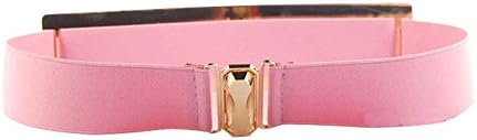 Kobwa(TM) Pink Lady Luxury Gold Plated Metallic Elastic Skinny Waist Belt With Kobwa's Keyring