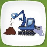 Kid's Construction Tractor Dinnerware Plates / Dishes, 4-piece Set
