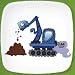 Kid's Construction Tractor Dinnerware Plates / Dishes, 4-piece Set
