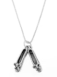 Sterling Silver Three Dimensional Ballerina Slippers Necklace
