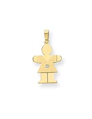 14k AA Diamond Kid Pendant Diamond quality AA (I1 clarity, G-I color)