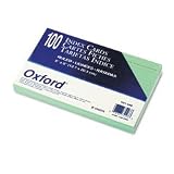 ESSELTE PENDAFLEX CORP. / Ruled index cards, 5 x 8, green, 100 cards/pack / ESS7521GRE / Sold as 1 Pack / Mfr Part # 7521GRE \*/ Ruled index cards, 5 x 8, green, 100 cards/pack