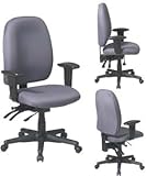 IMAGE OF Dual Function Ergonomic Chair with Seat Slider, Ratchet Back, Adjustable Soft PU Padded Arms and Gr