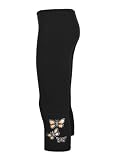 Black Lazercut Side Diamonte Butterfly Leggings.