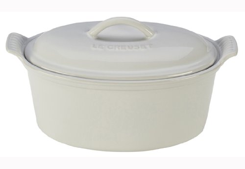 Le Creuset Heritage Stoneware 1 1/5qt Covered Oval Terrine, White