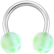 Green Soccer Ball Horseshoe Circular Barbell