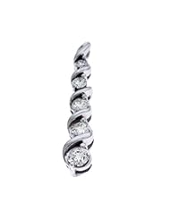 14K White Gold 0.74cttw Round Diamond Pendant
