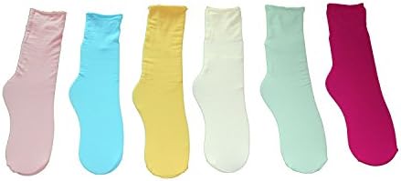 6 Pack Candy Colors Girl's Cable Knee High Casual Cotton Socks