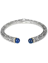 Genuine Lapis Cabachon Bracelet Sterling Silver & 14K Yellow 66475