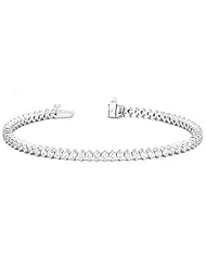 Platinum Beautiful Diamond Tennis Bracelet featuring 68 Round Brilliant Cut Diamonds set into a Double Prong High Polished Setting. 3 3/4 CTW