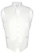 Men's WHITE Dress Vest and NeckTie Set for Suit or Tuxedo