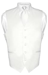 Men's WHITE Dress Vest and NeckTie Set for Suit or Tuxedo