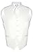 Men's Dress Vest & NeckTie Solid WHITE Color Neck Tie Set for Suit or Tuxedo