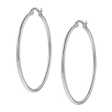 Stainless Steel Round Hoop Earrings