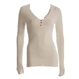 Soul Cal Button Basic Top - White - Womens