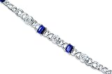 Radiant Brilliance Multishape Created Sapphire & White CZ Gemstone Bracelet in Sterling Silver