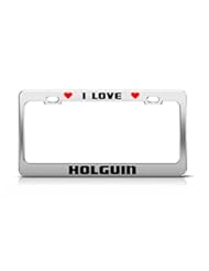 Automotive Parts and Accessories: I LOVE HOLGUIN Cuba License Plate Frame Tag Holder - General Tag