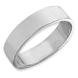 Plain 14 Karat 3mm White Gold Flat Comfort Fit Wedding Ring